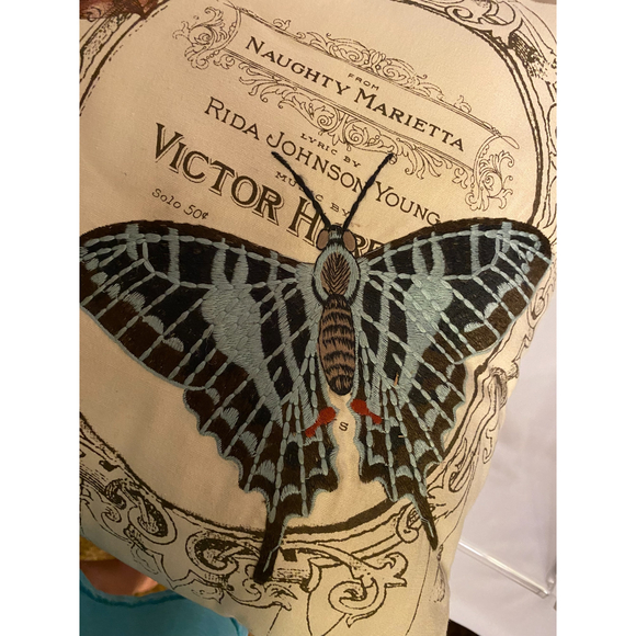 Embroidered Butterfly Pillow - Picture 3 of 4